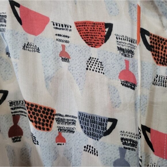 Nic + Zoe Perk Up Coffee Cup Print Top Size Large - Picture 4 of 7